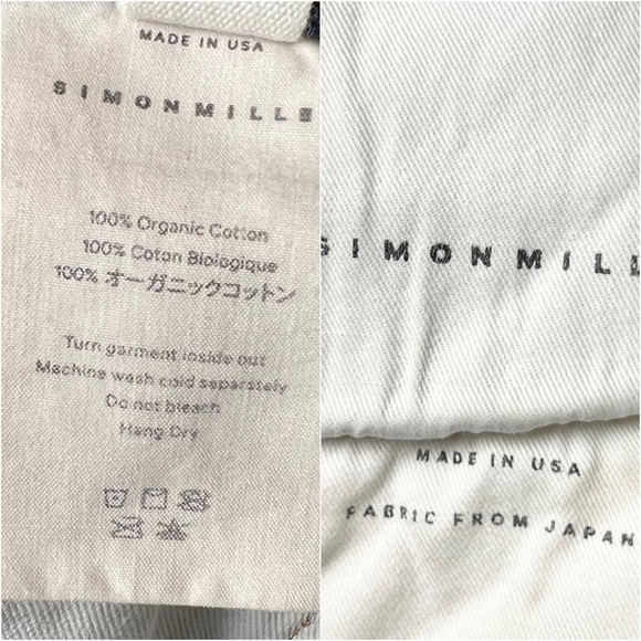 SIMON MILLER Low Rise Distressed Japanese Denim Wide Leg Raw Hem Crop Jean 26 - Picture 8 of 8